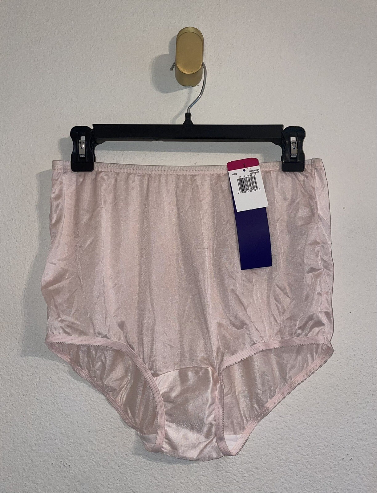 Vintage Vanity Fair 15-712 Nylon Satin Granny Panties Briefs 7/44 Blush Pink New