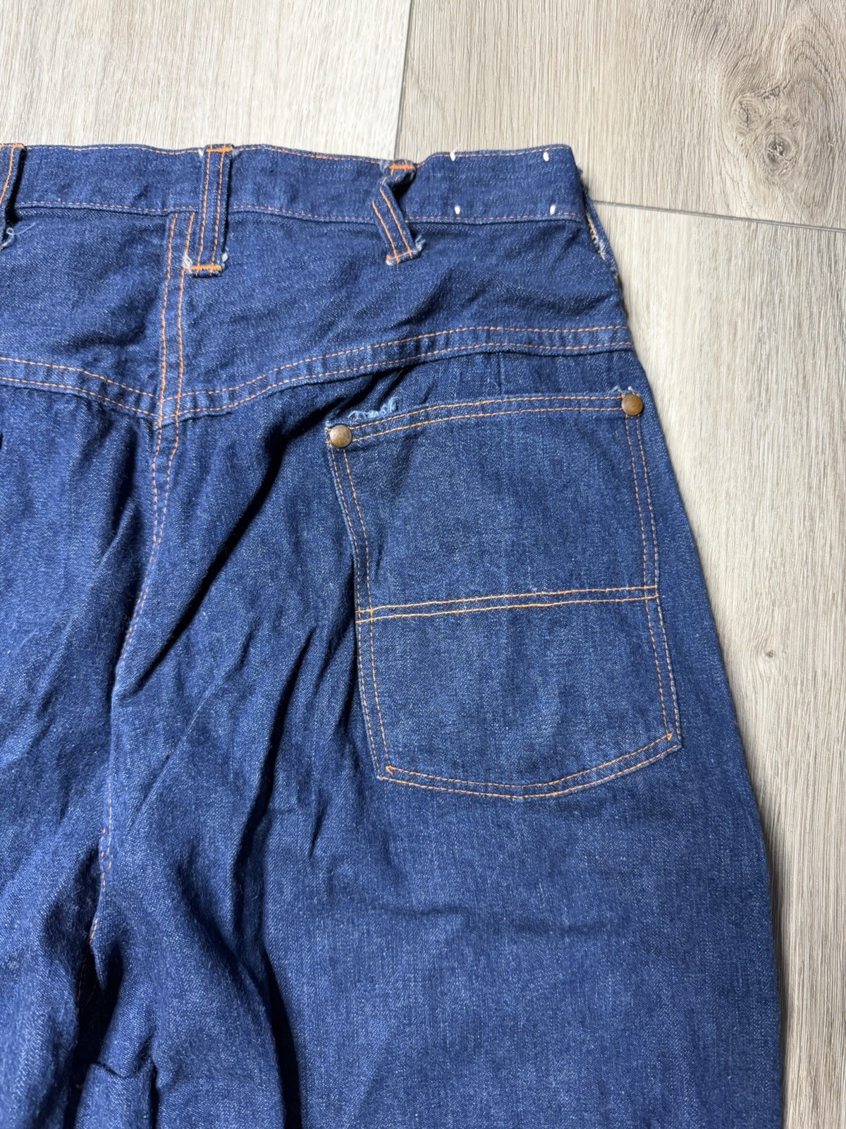 Vintage 60s BLUE BELL Women’s Denim Sanforized Side Zip Jeanies Dark Blue 29×28