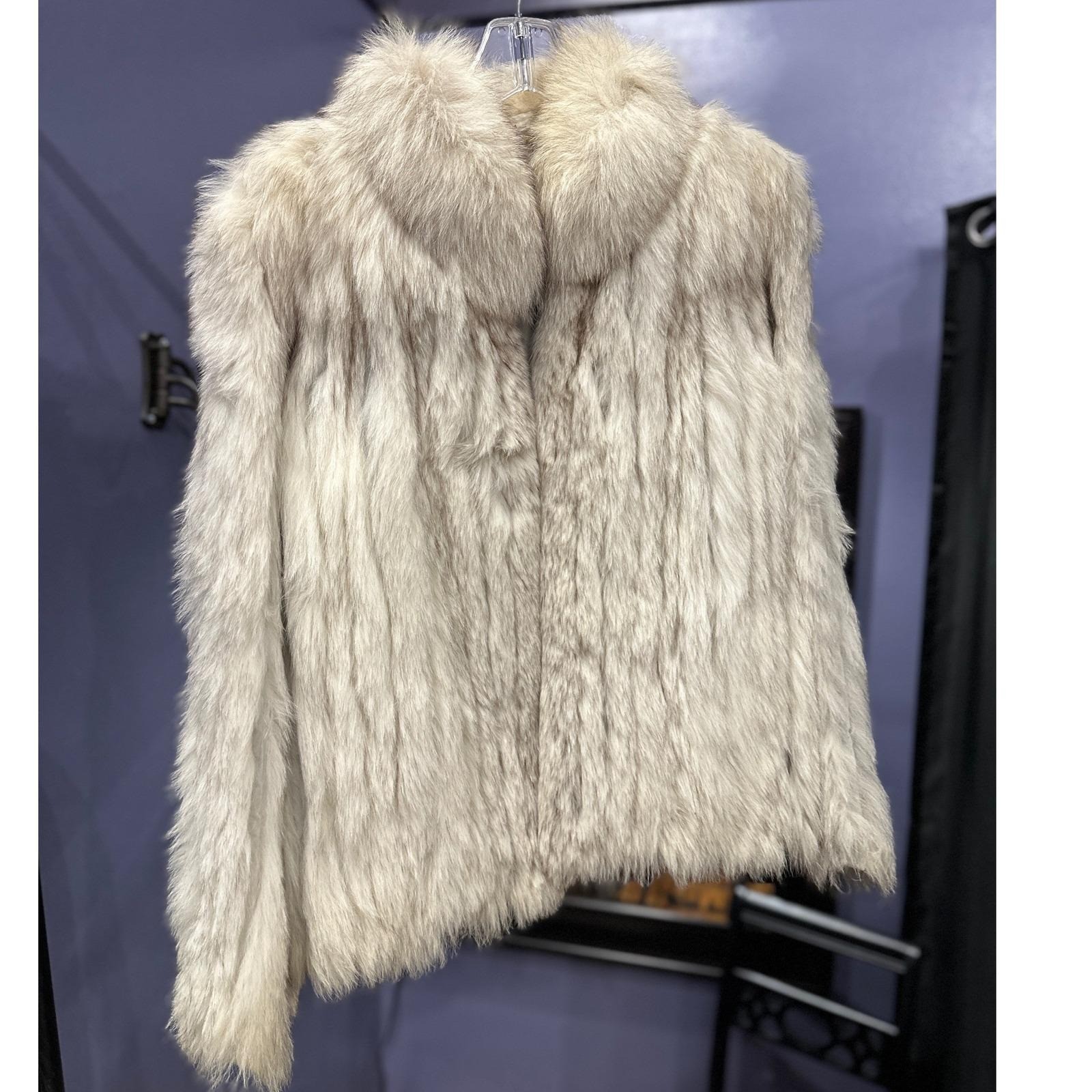 Saga Fox Arctic Fox Fur Jacket Silver Fox Coat Luxe Vintage Glam