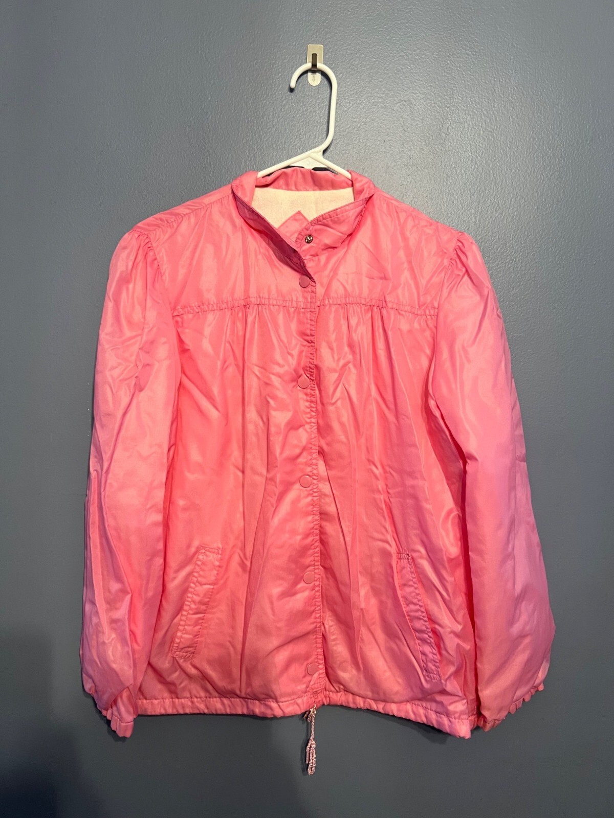 Vintage Windy Weather Women’s Bubble Gum Pink Lined Windbreaker Size Medium