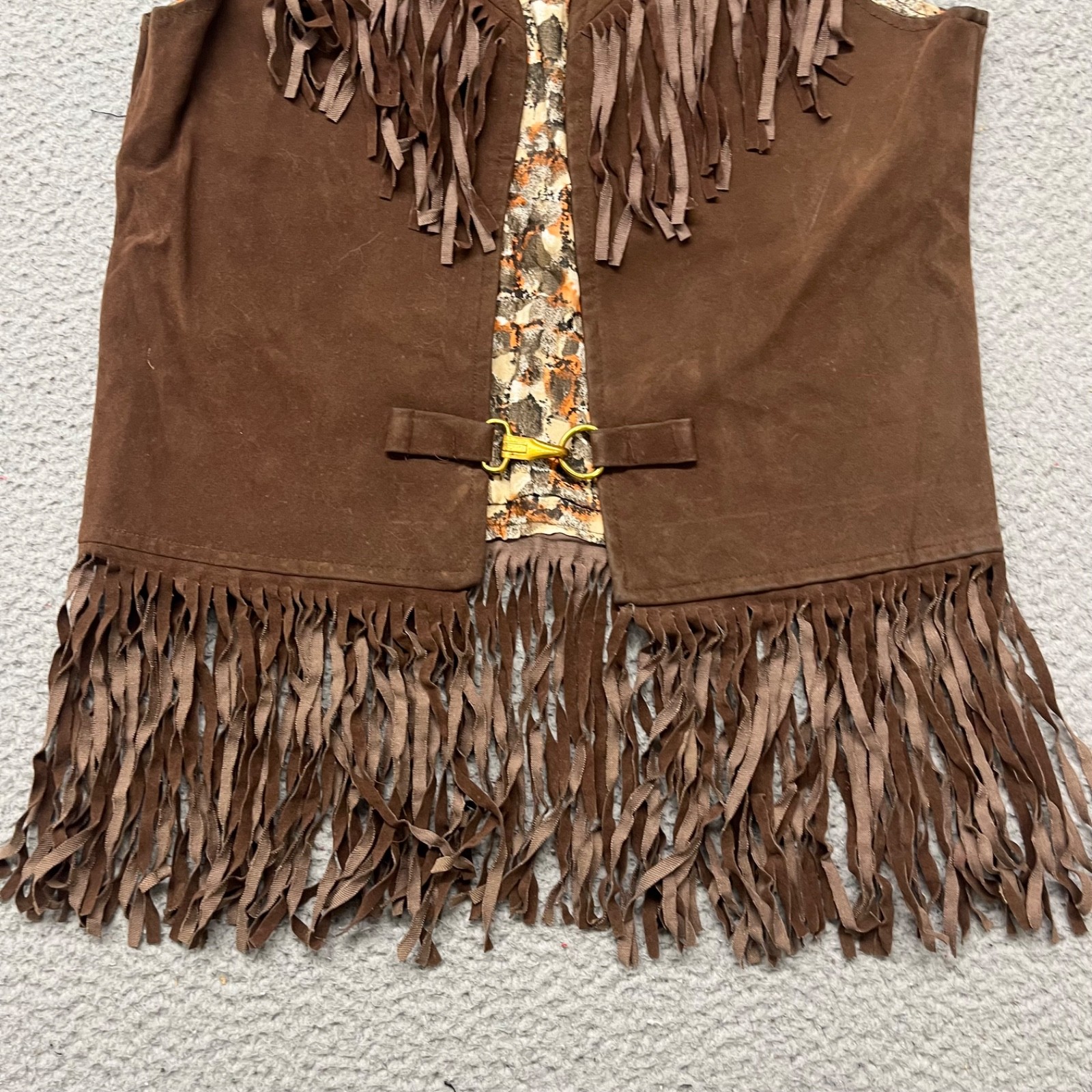 Vintage Fringe Cowgirl Vest Womens S Brown Festival Expressions By Campus