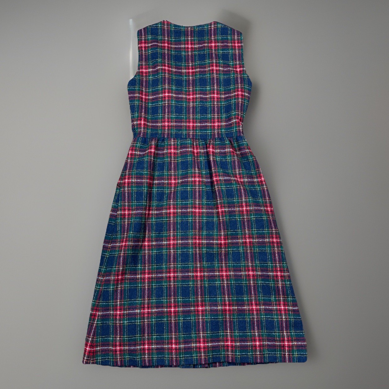 VTG Lanz Highland Heritage Dress SIZE SMALL 5/6 Wool Tartan Classic Red ButtonUp