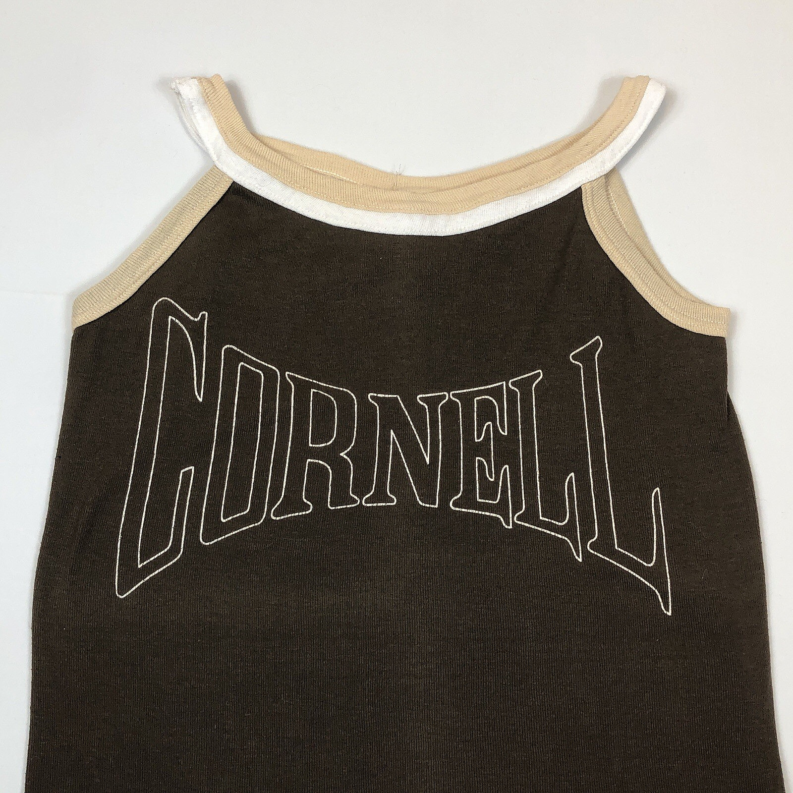 Vintage Collegiate Pacific Womens Cornell College Brown Tank Top Misses Medium
