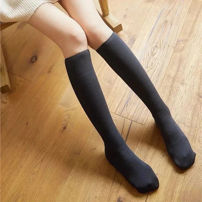 2× Winter Long Socks Women Warm Soft Velvet Thicken Stockings Plush 17.7 inch US