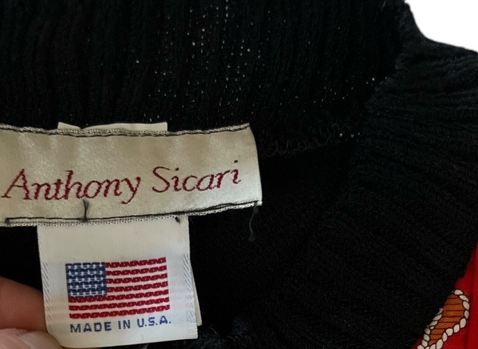 Vintage 80s Anthony Sicari Embellished Sweater 14 Made In USA St John Style