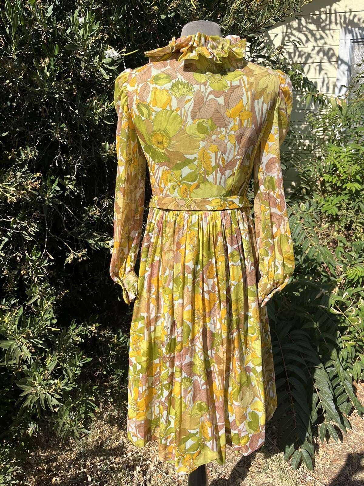 Vintage 1960’s Handmade Chiffon Garden Tea Party Ruffled Dress