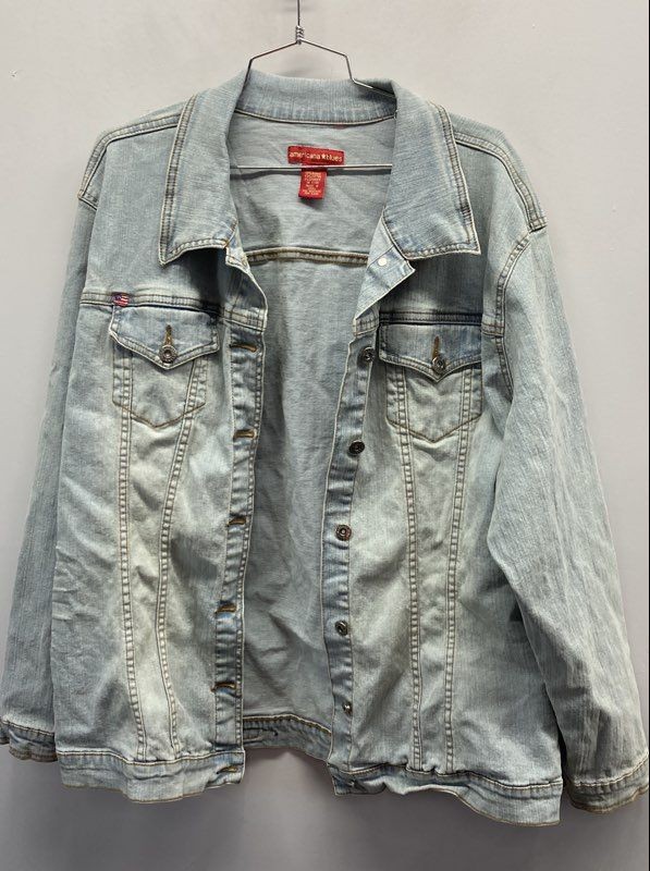 Americana Blues Women’s Light Wash Denim Trucker Jacket Vintage Y2K Sz 2X