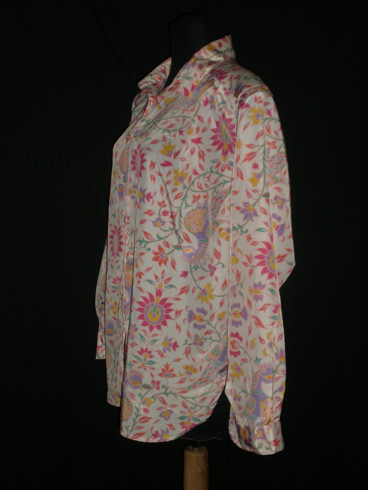 Vintage Women’s Counterparts Folk Art Print Long Sleeve Blouse Sz 10