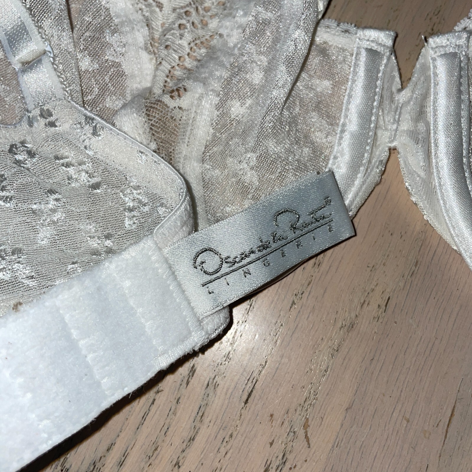 Vtg Oscar de la Renta Lace Bra Unlined Underwire Wedding White 36C Style 14210