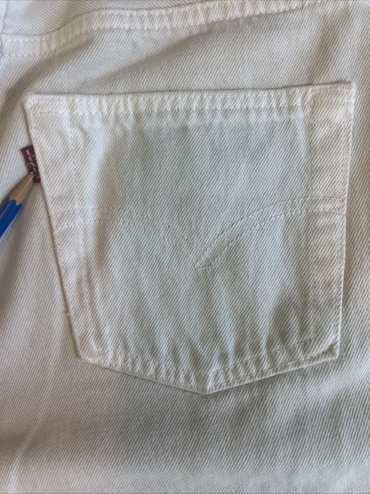 Women’s Levi’s 501 Jeans, Button Fly, White Denim And Made In The USA!!!