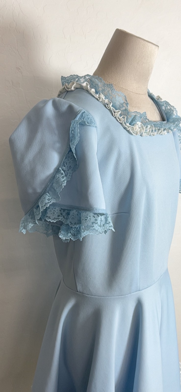 VTG Japanese LOLITA dress sz M/L tiered ruffles coquette retro skater lace trim