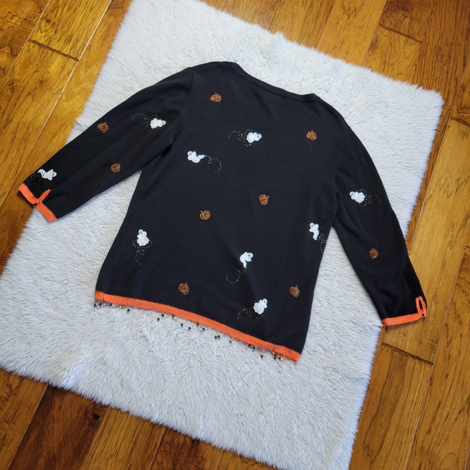 BEREK Takako Sakon Vintage Halloween Sweater Women’s Small Beaded Black