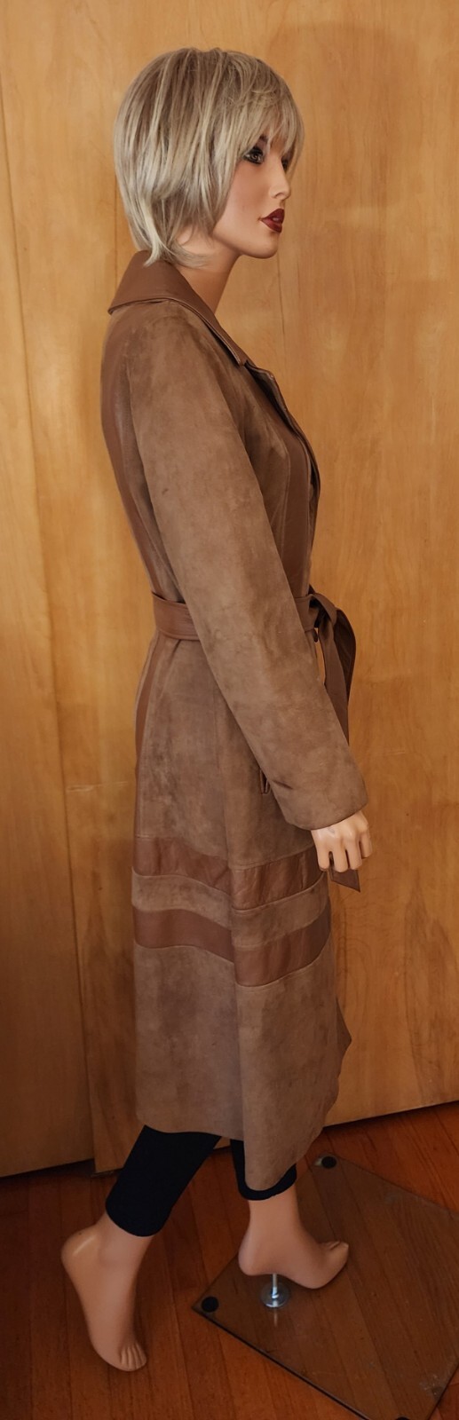 WOMEN’S NEW ENGLAND SPORTSWEAR CO. VINTAGE 70’s LEATHER & SUEDE FULL LENGTH COAT
