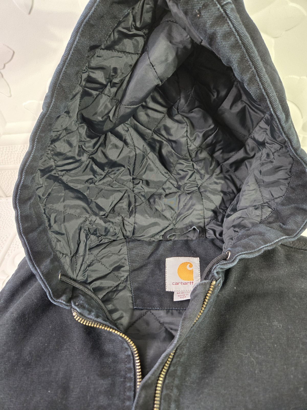 Carhartt Black Duck Canvas Hooded Vest Workwear 104026 Women’s Size M 8-10