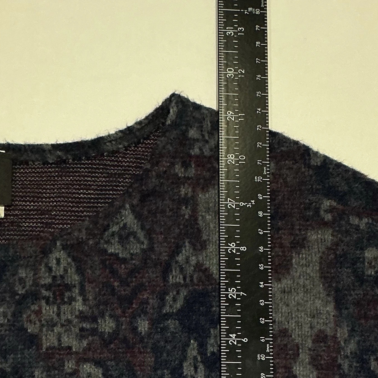 Loom Wear Sweater Womens Large Gray Floral Boho Vintage 80s USA Acrylic Winter