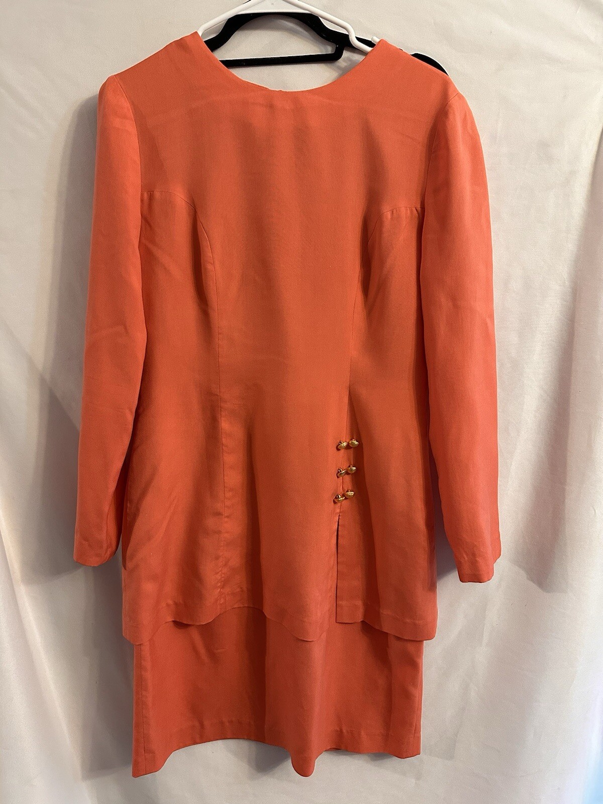 Ellen Ashley Polyester Silk Lining Salmon Dress Size 8 Vintage