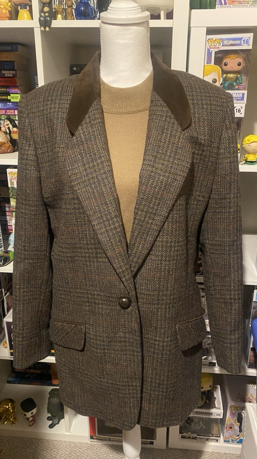 Vtg David N. 2 Pc Wool Blazer Sz 12 Preowned Merino Wool Sweater Large New Tag