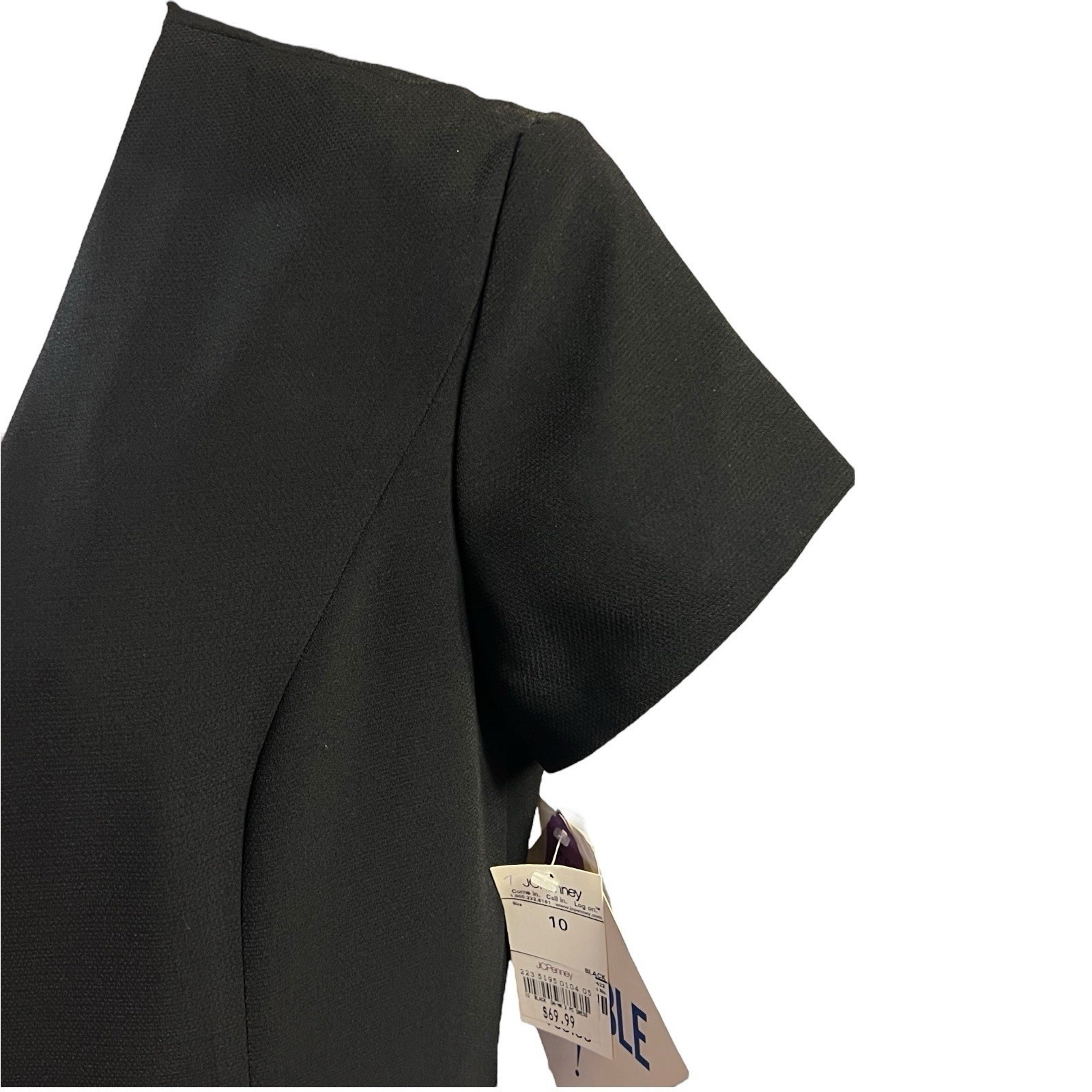 VTG Julian Taylor New York Dress 10 Black Shift LBD Colorblock Modern Classic