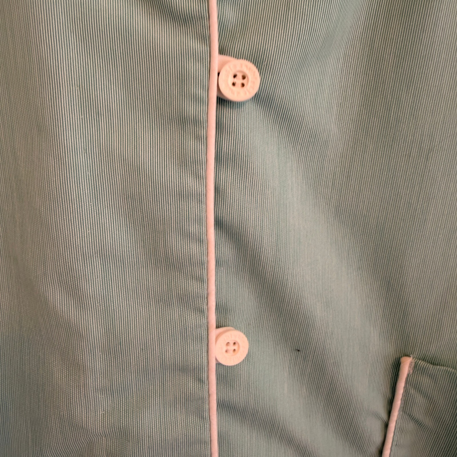 VTG 60s Hopkins Pub Hlth Uniform Green/Wht Pinstripe Actual Pediatricians Coat
