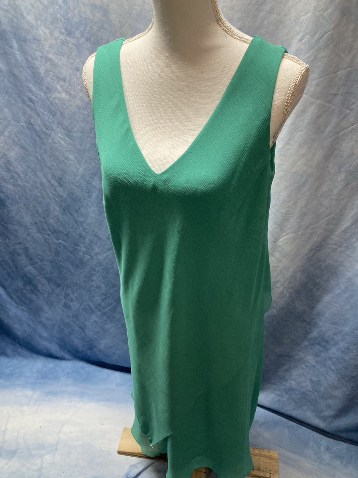 Women’s Vintage 1980s Size 14 Teal Flowy Layered Dress Ursula Of Switzerland