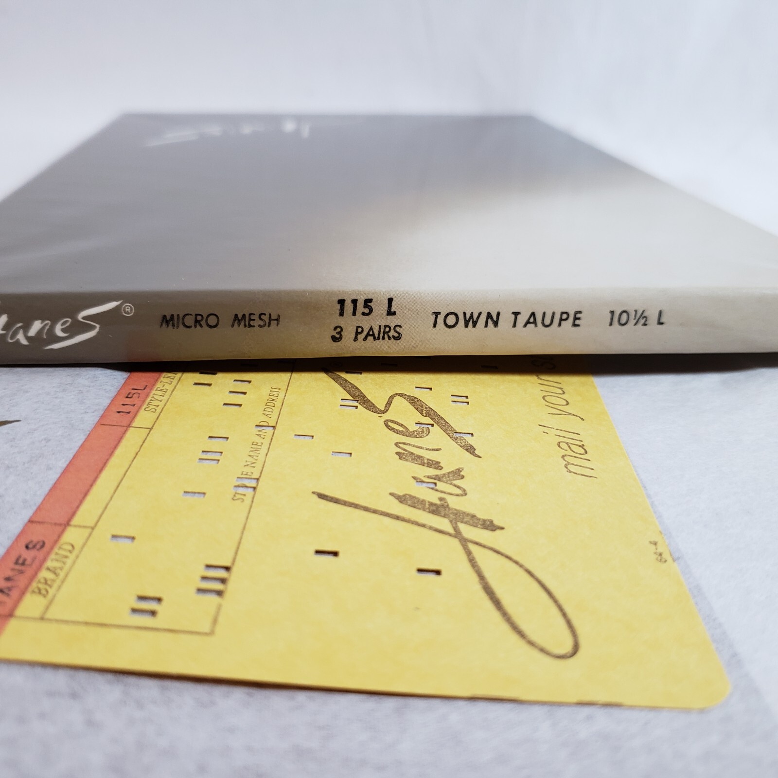 Hanes 115L 10-1/2L 10.5L 3 Pair Stocking Town Taupe Micro-Mesh NOS VTG