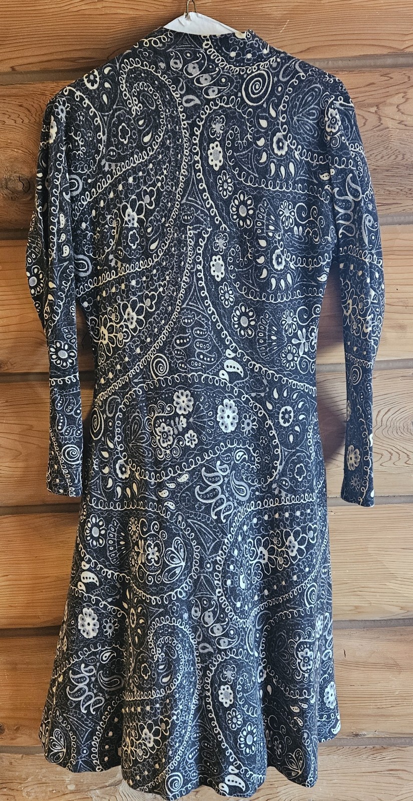 PAULINE TRIGERE VINTAGE BLACK / WHITE PASLEY DRESS