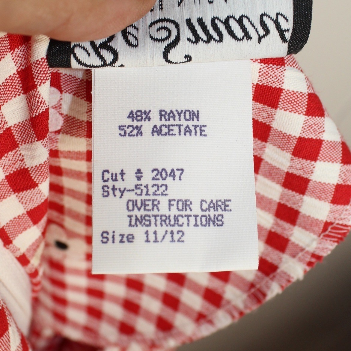VTG BE Smart 80’s Reg Gingham Short Sleeve Tie Waist Mini Dress Rear Zip 11/12