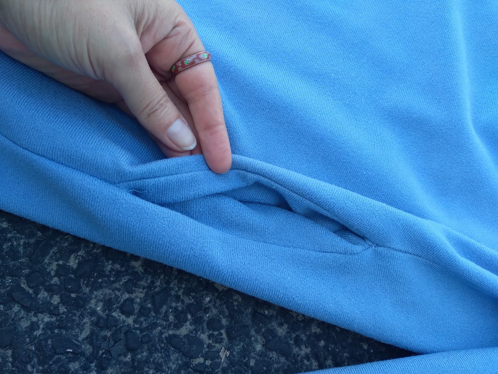 Vintage Tiffany Night Gown Loungewear Medium Blue Lace Sleep Wear Pockets