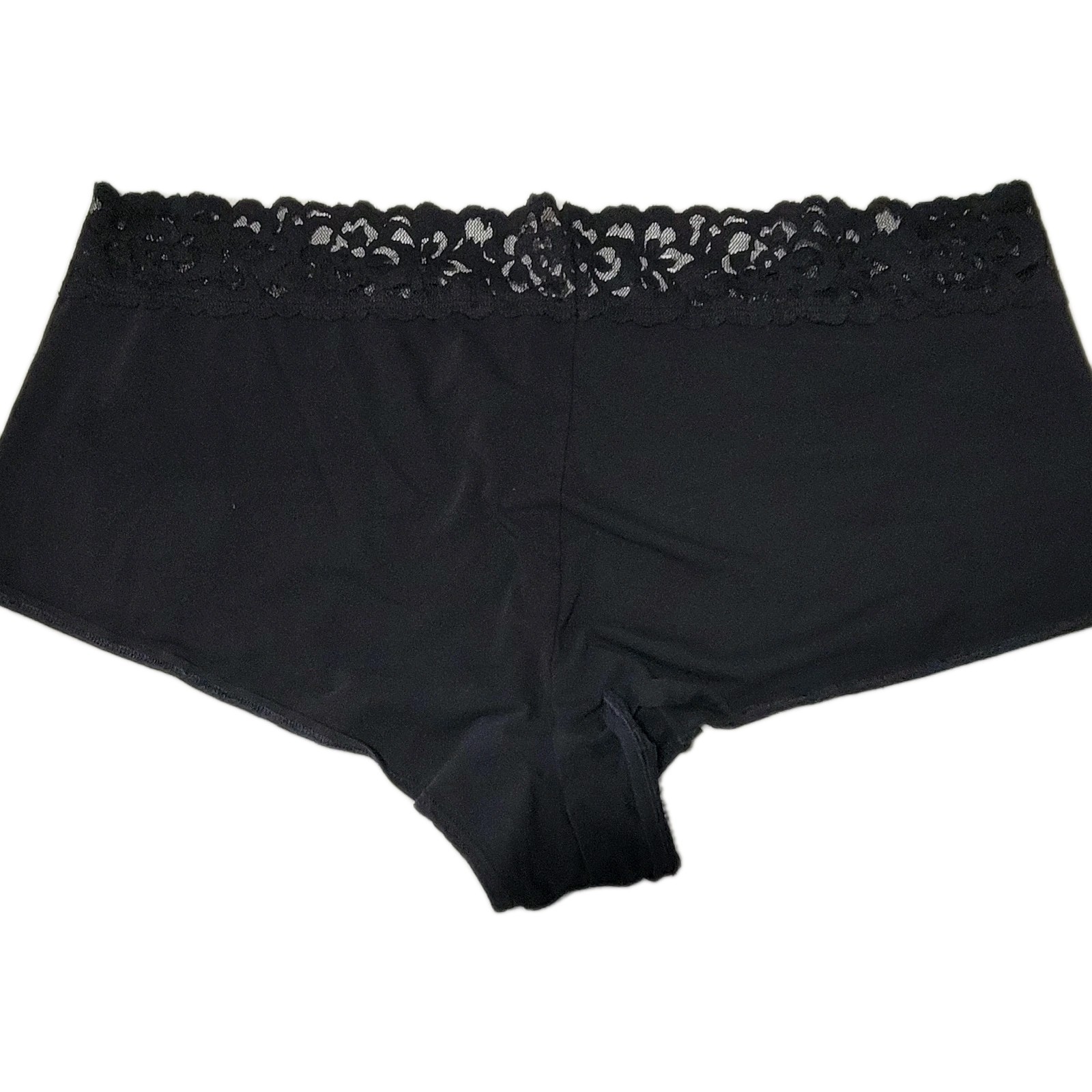 Adore Me Boyfriend Panties 4x Women’s Plus Size Black Lace Trim Cotton Elastane