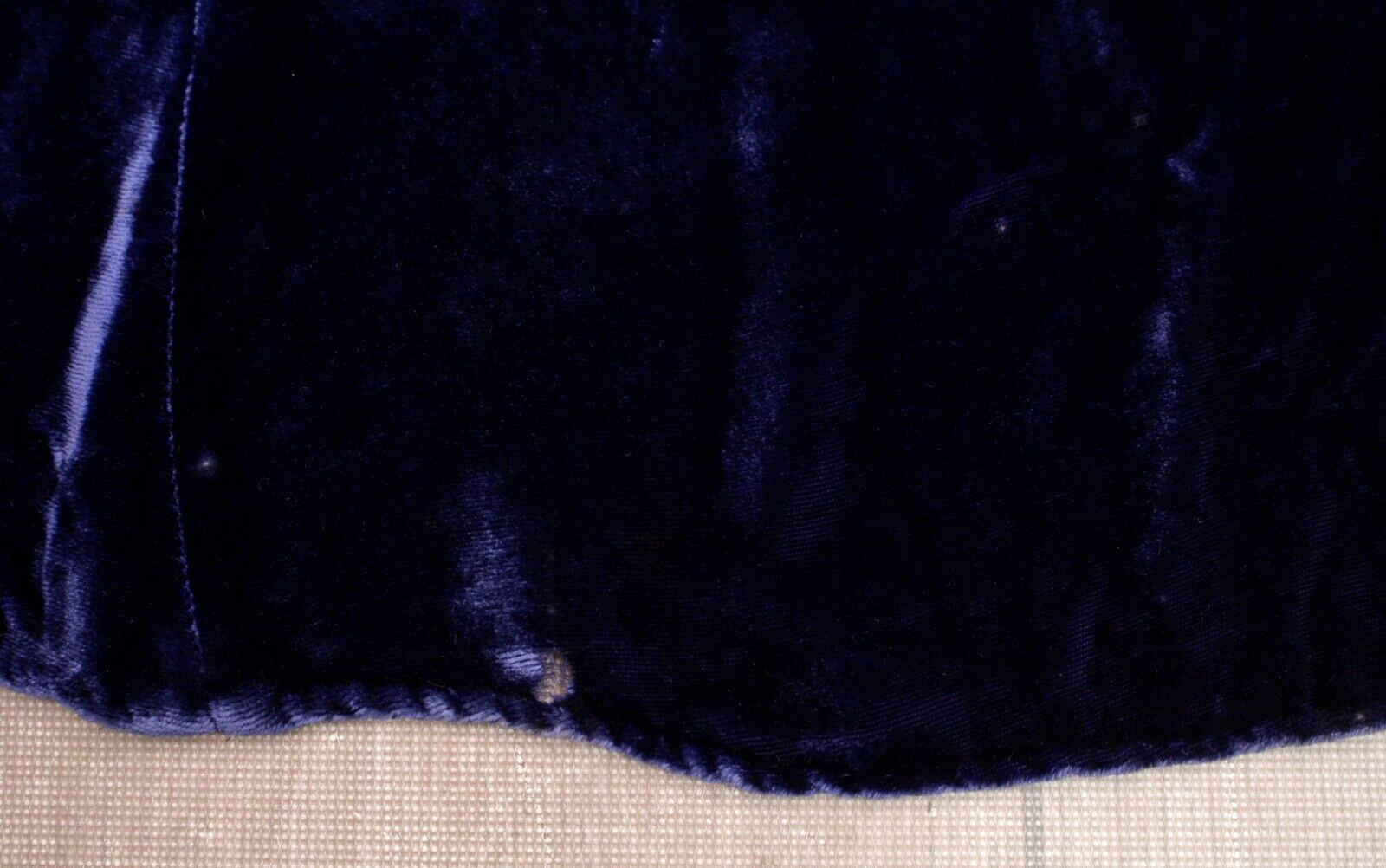 Vtg 30s Blue Velvet Maxi Dress W/ Gold Trim 1930s Fashion Originators Guild