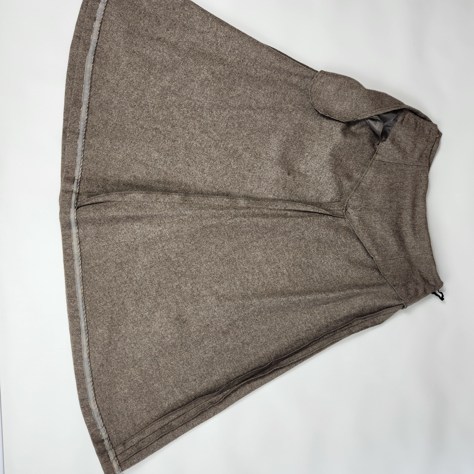 Vintage 70s 80s Wool Blend A-Line Midi Skirt Brown Heather Academic Tweed”