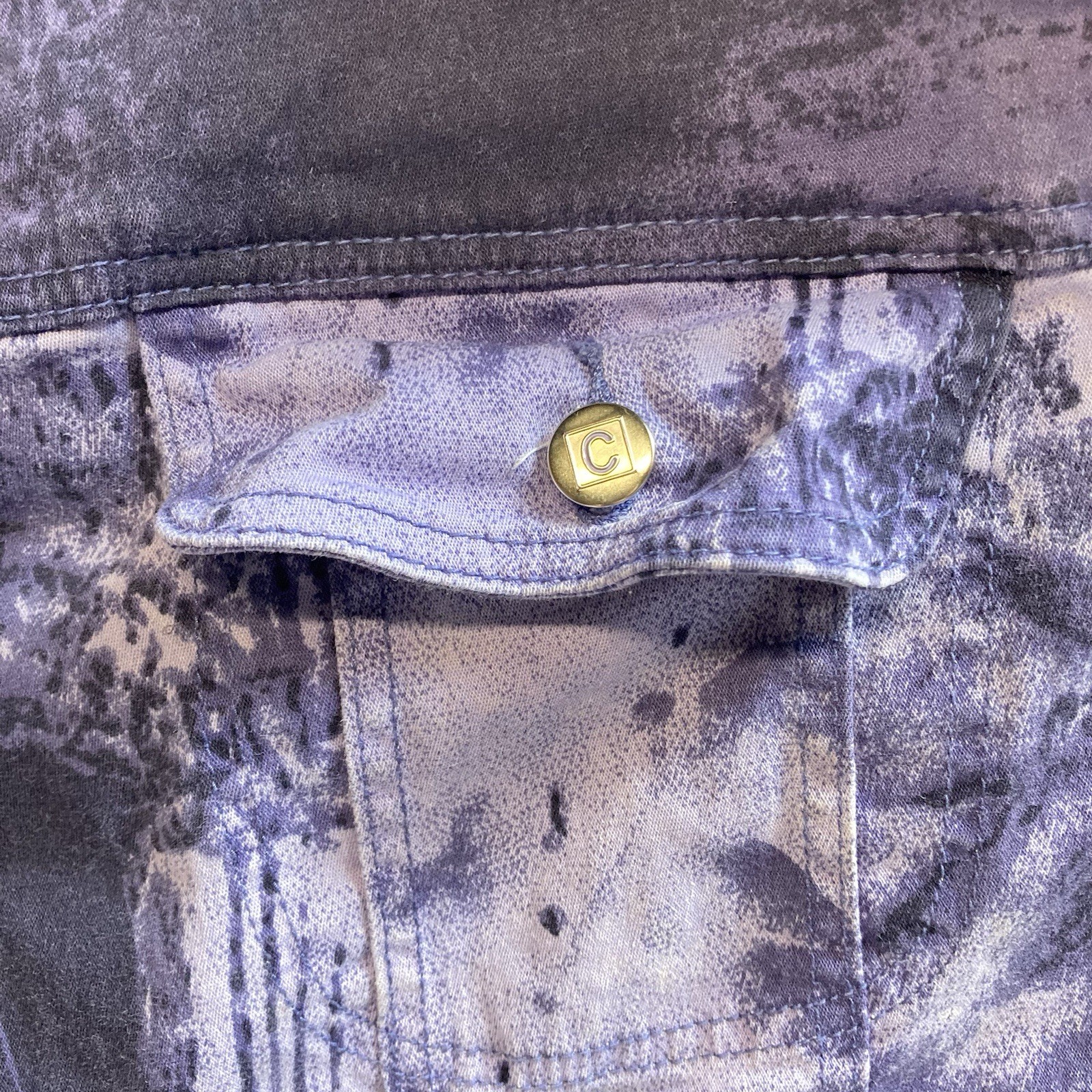 VTG Purple Crest Denim Jacket Jeans Set 90s Stretch Sz 2X -20 Acid Wash Urban
