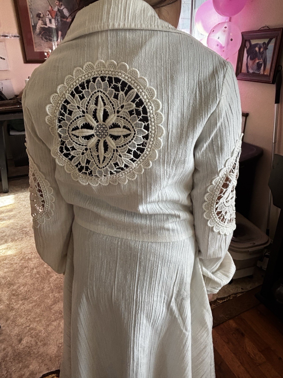 Vintage 1970s Julie Miller of California Mandala Cut Out Button Up Dress