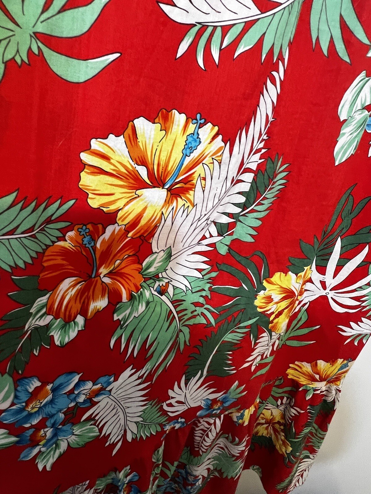 Vintage Nalii Fashions Hawaiian Floral Sleeveless Sun Dress Muumuu Size 14