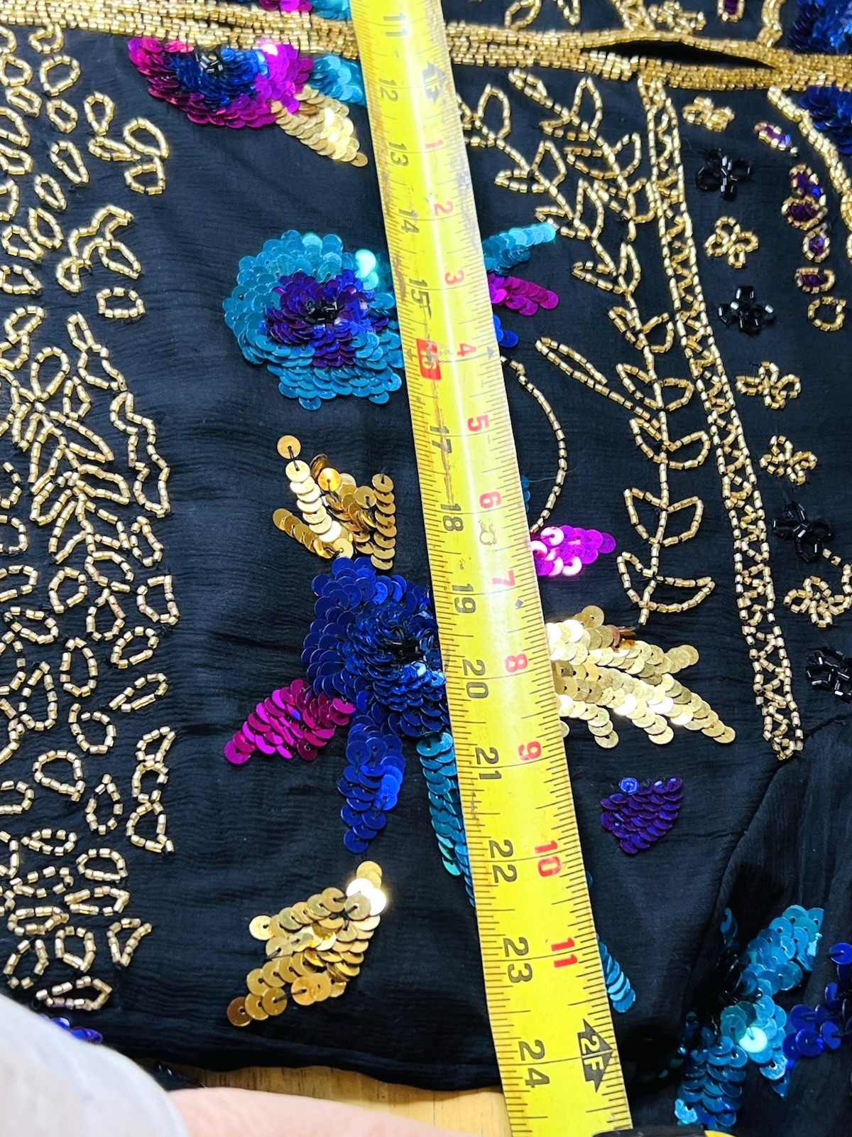 Vtg Drapers & Damons 1X Silk Colorful Sequins Beads Jacket Cardigan Plus Formal