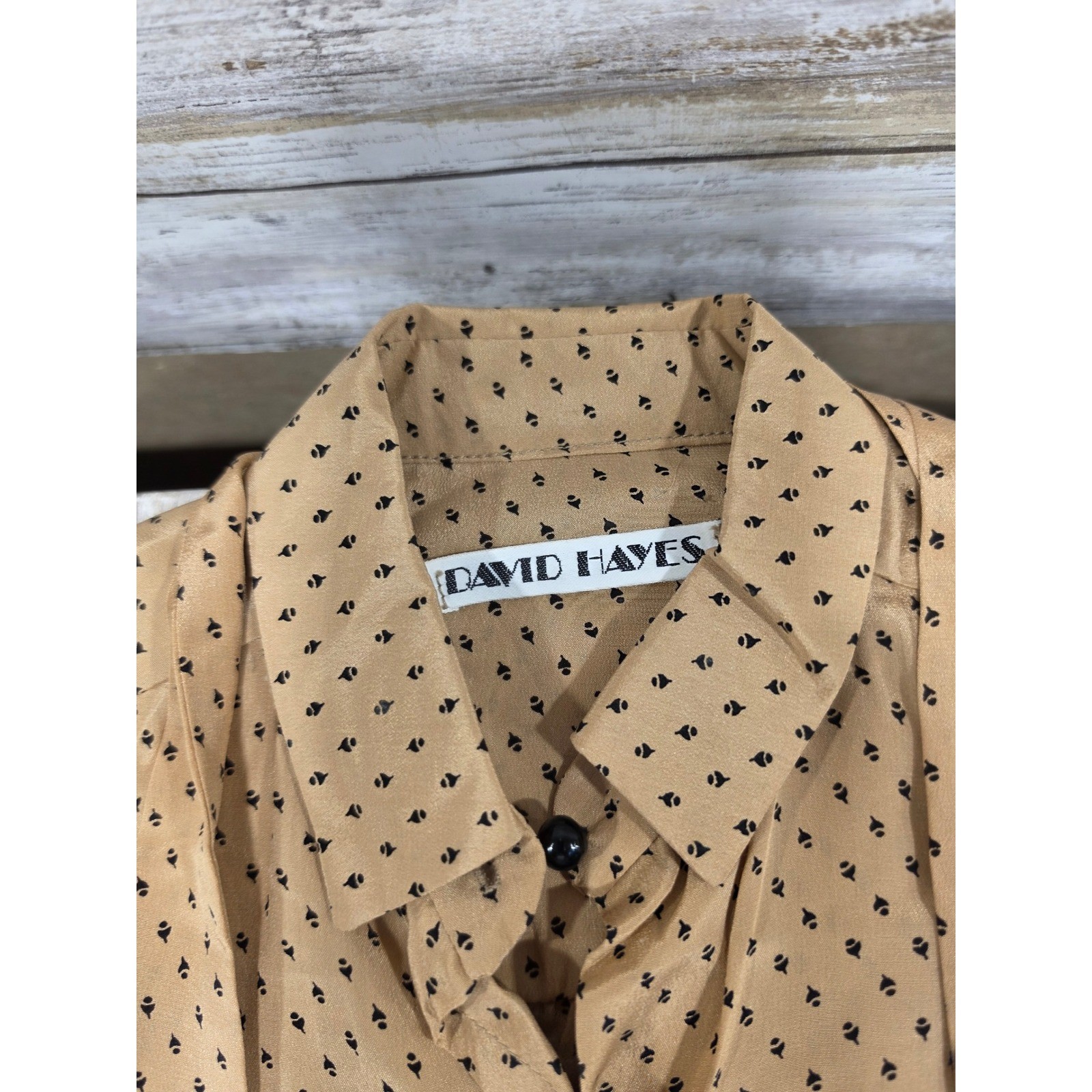 David Hayes Saks Fifth Avenue Vintage 3-Piece Skirt Suit Set Tan Black Size 4
