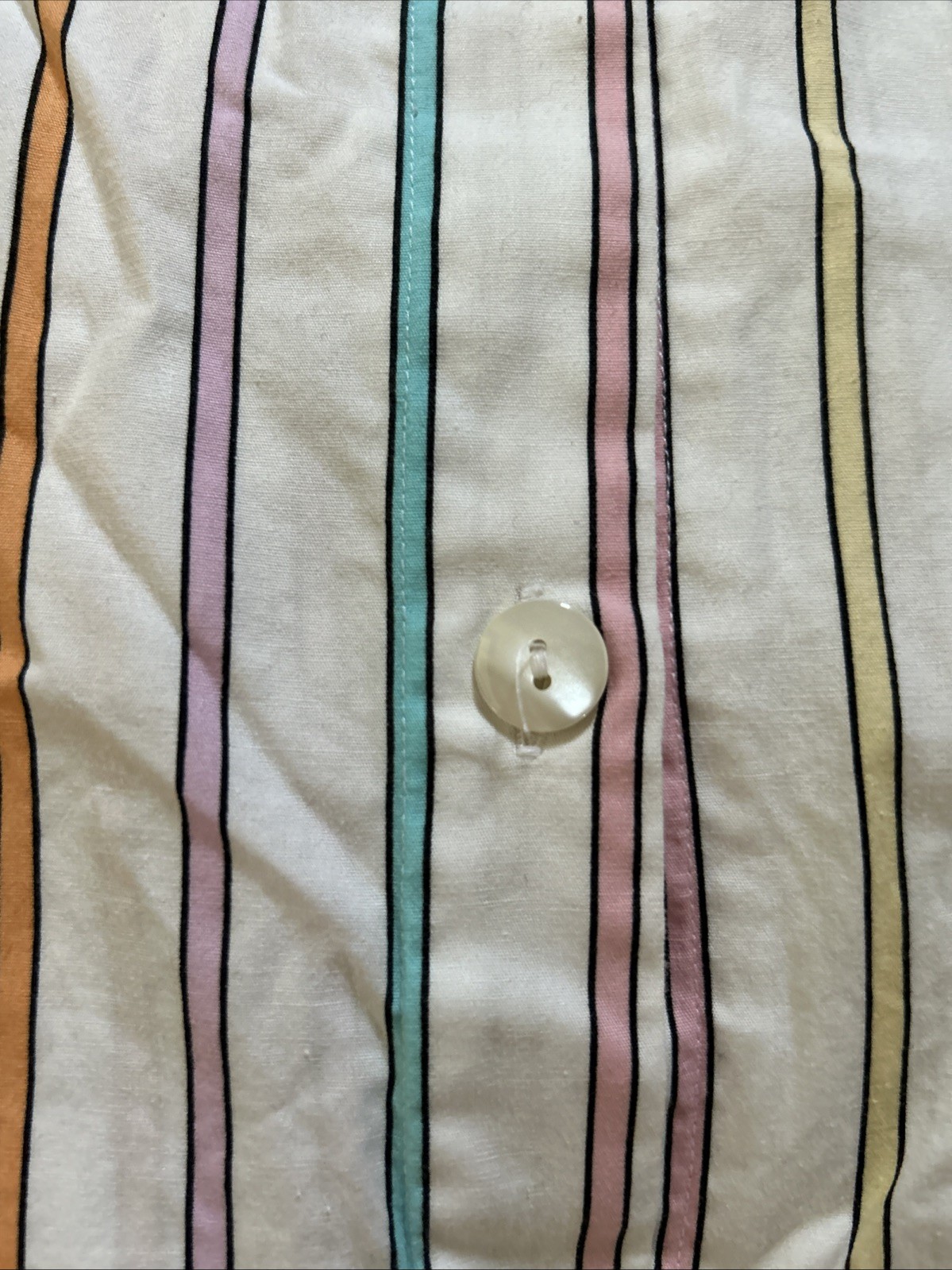 Vintage Averroe Medium Women’s Shirt 100% Cotton Striped Pastels 80’s Candy Vibe