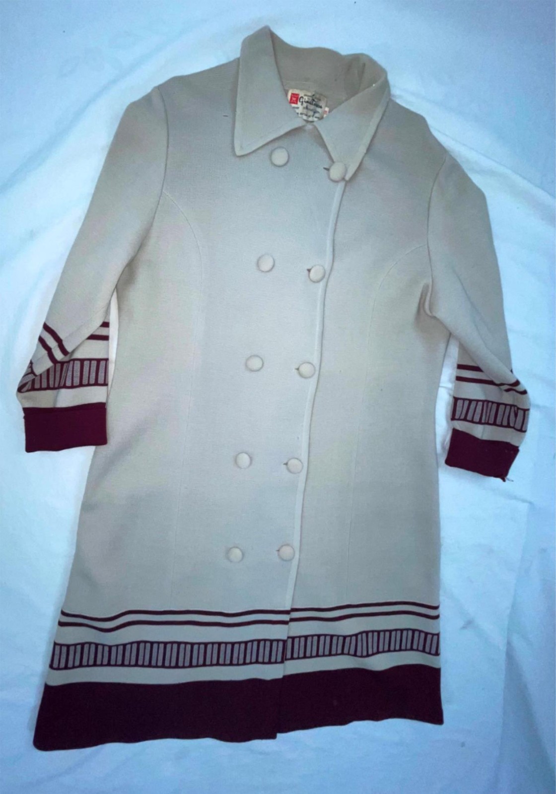 VTG 20S STYLE 60S WOMENS S ART DECO RETRO FLAPPER WOOL LONG DRESS COAT JACKET