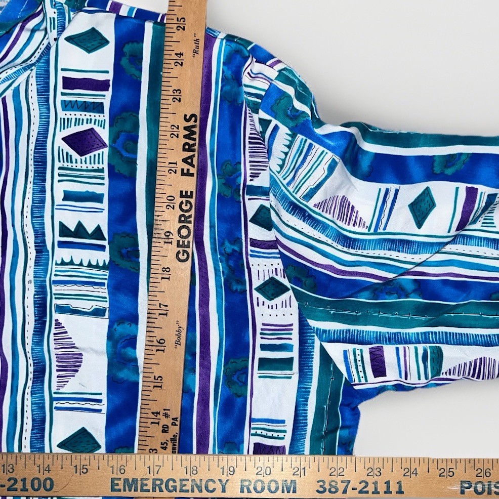 VTG 80s 90s Teddi Retro Colorful All Over Print Womens L Jacket Shoulder Pads