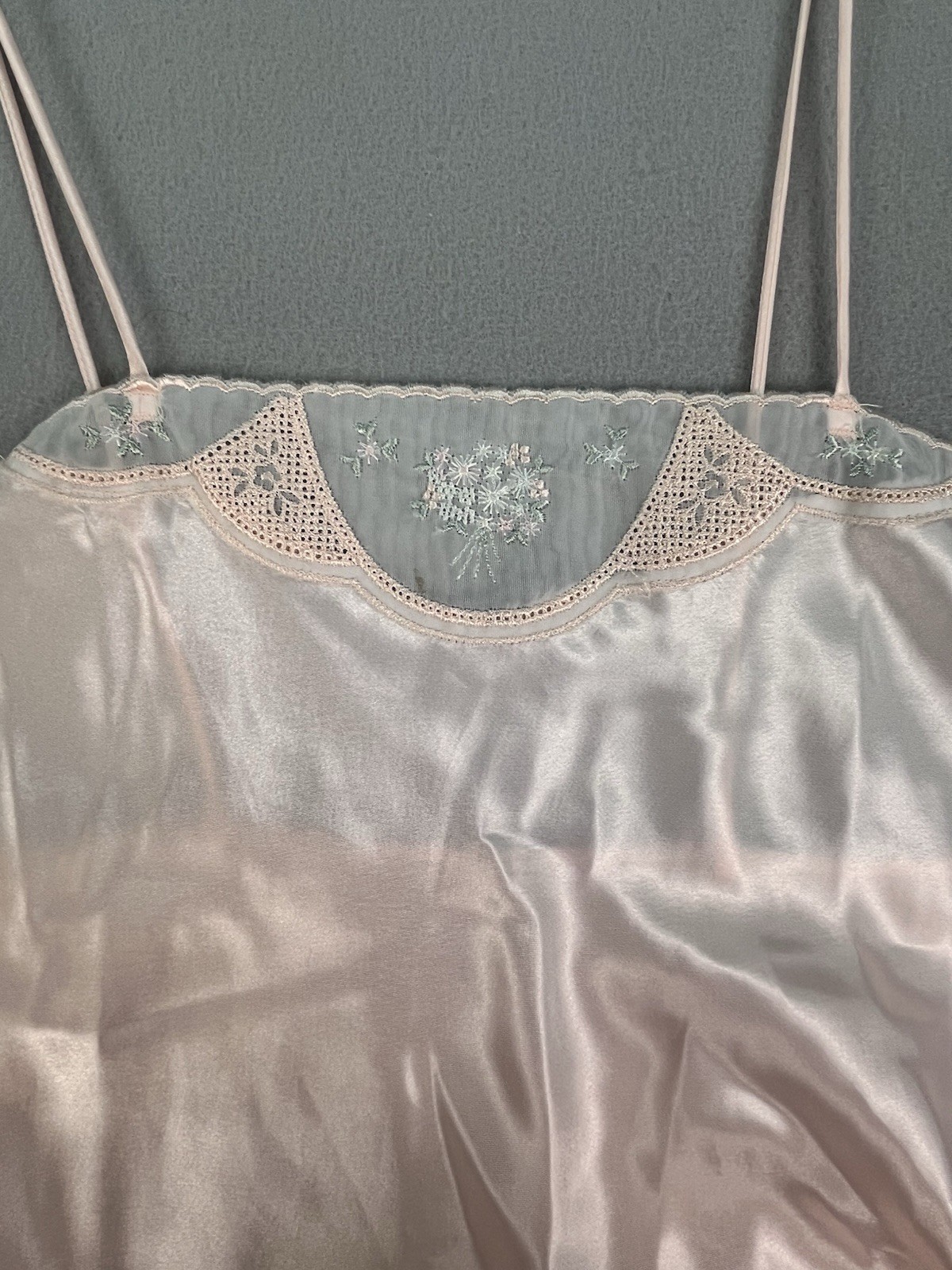 Rare 1970s Val Mode Lingerie Pink High Cut Teddy Cami Sheer Mesh Lace Med Nylon