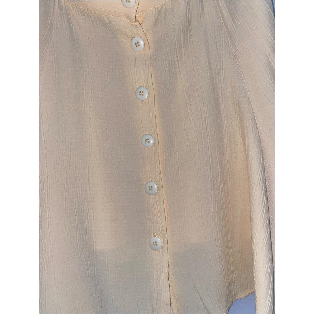 Stringbean Skirt Butter Yellow Button Front Circle Vintage Womens Large Mini