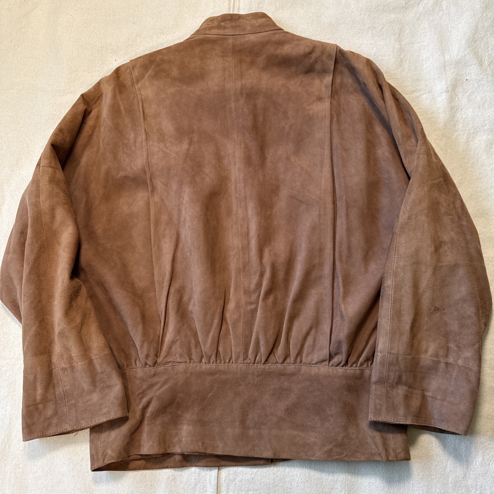 VTG Alan Austin Beverly Hills Suede Snap Jacket Sz 38 Made In France