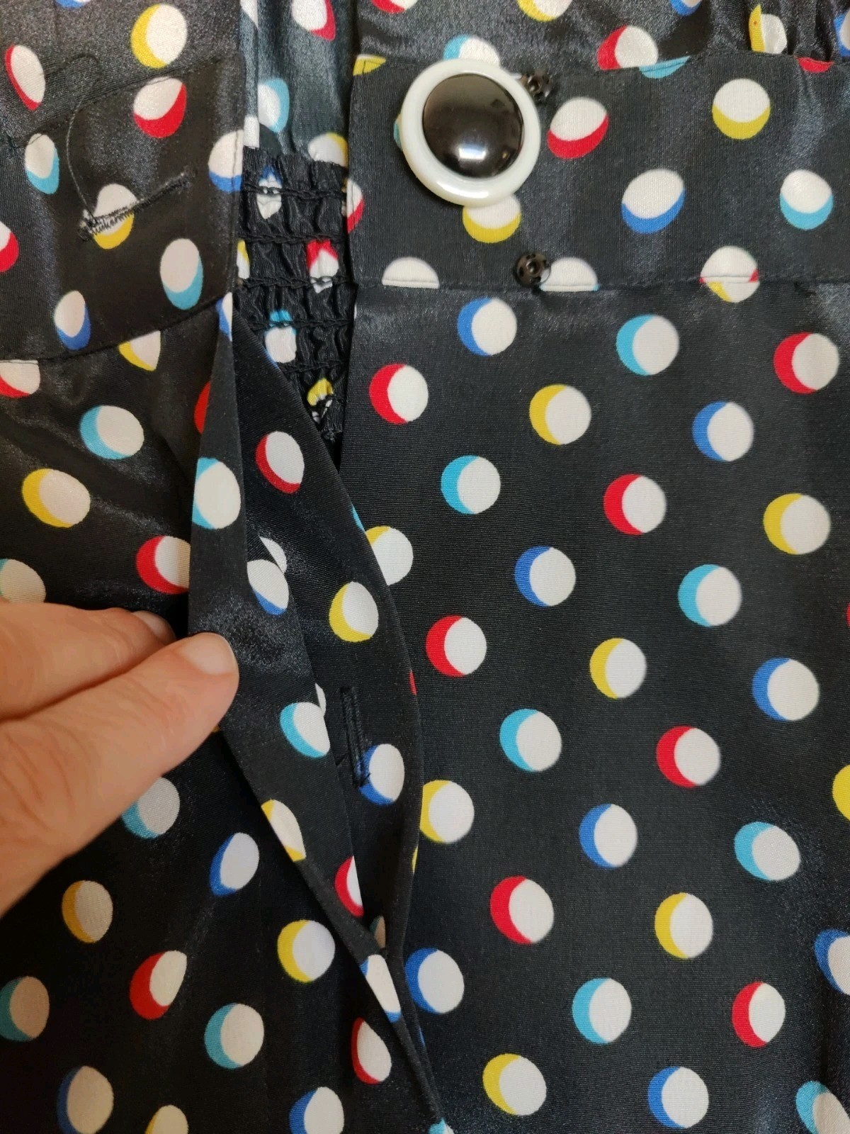 Vtg Leslie Fay 80’s Polka Dot Secretary Dress Sz M Career Shoulder Pads Pockets