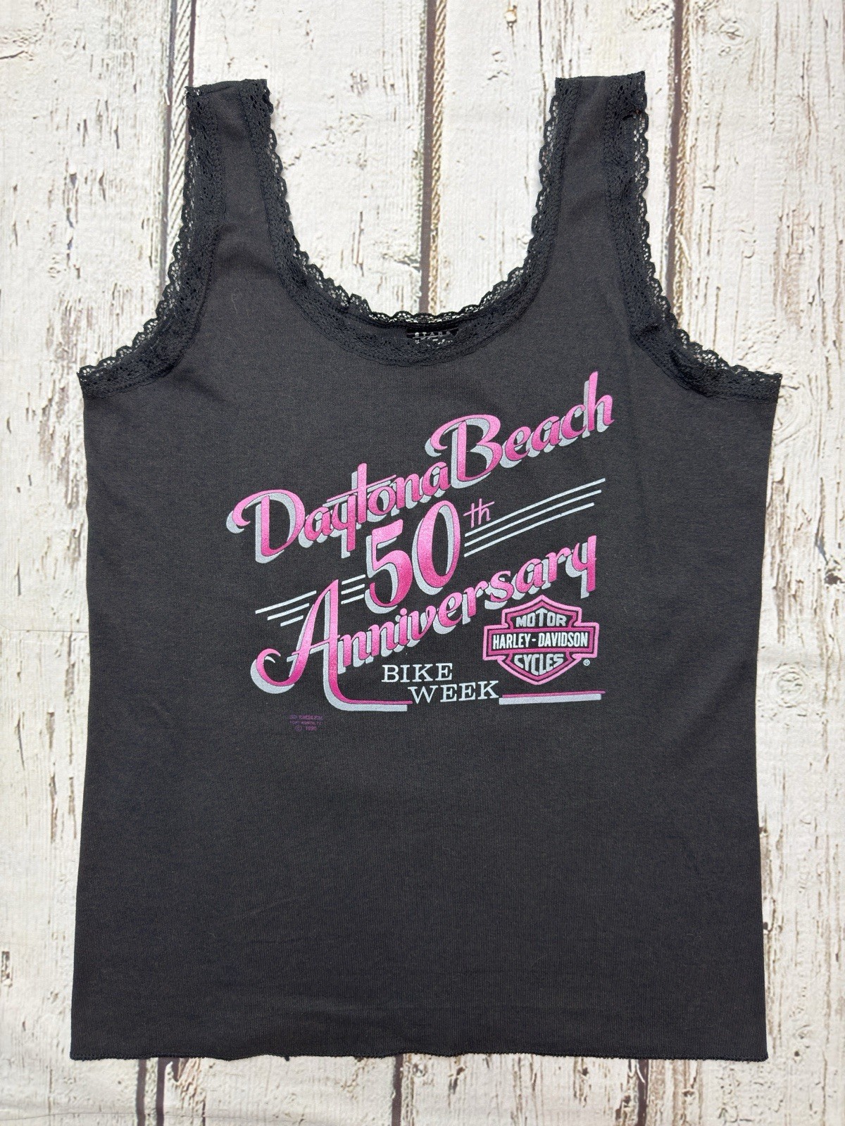VTG Daytona Beach 50th Anniversary Bike Week Harley Davidson 3D Emblem Tank Top