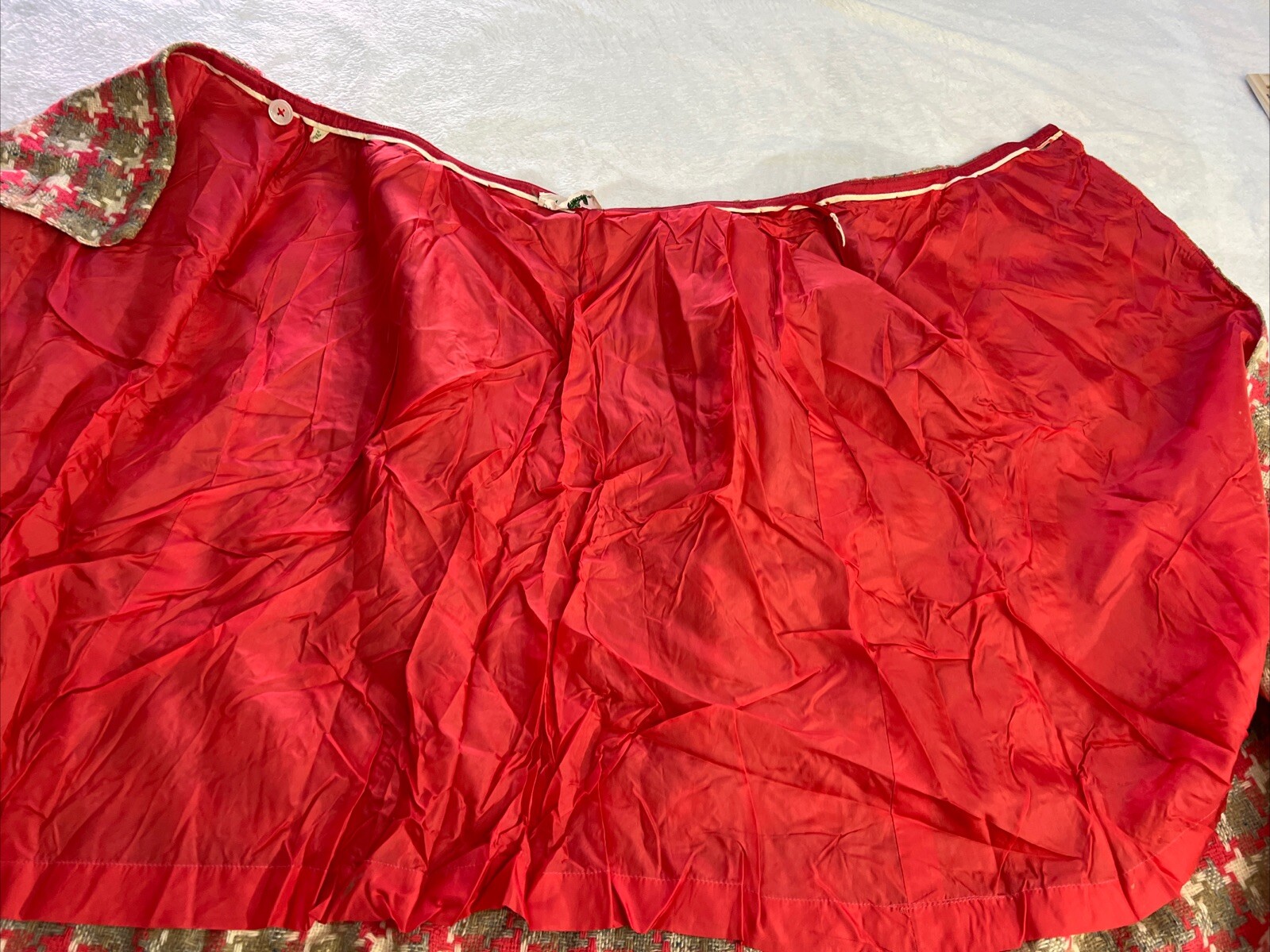 VTG McMullen MCM Skirt Tag Size 10 Multi Colored Weaved Fabric Buttons Pocket