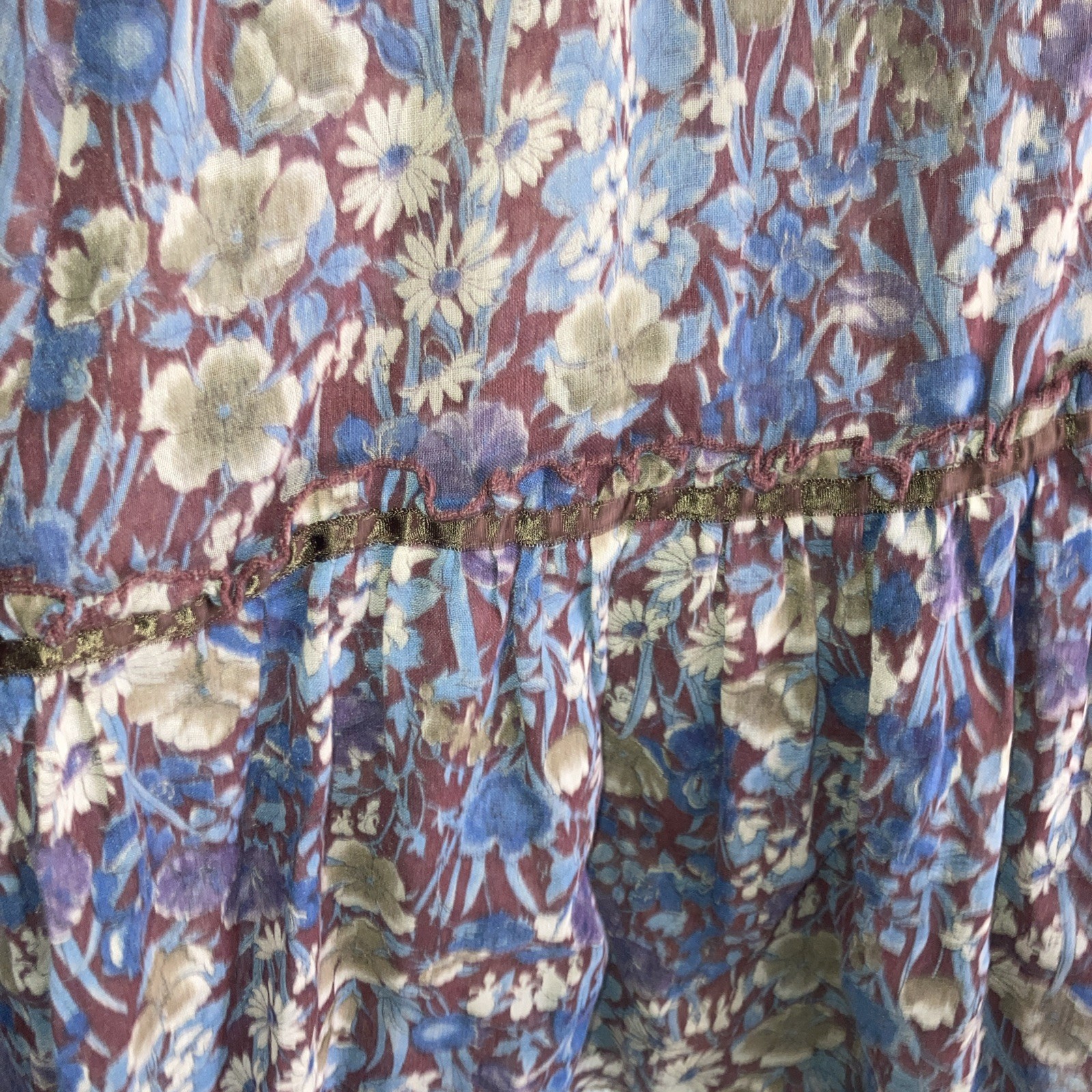 Foxy Lady San Francisco Maxi Dress Sz S Prairie Sheer Cottagecore Romantic