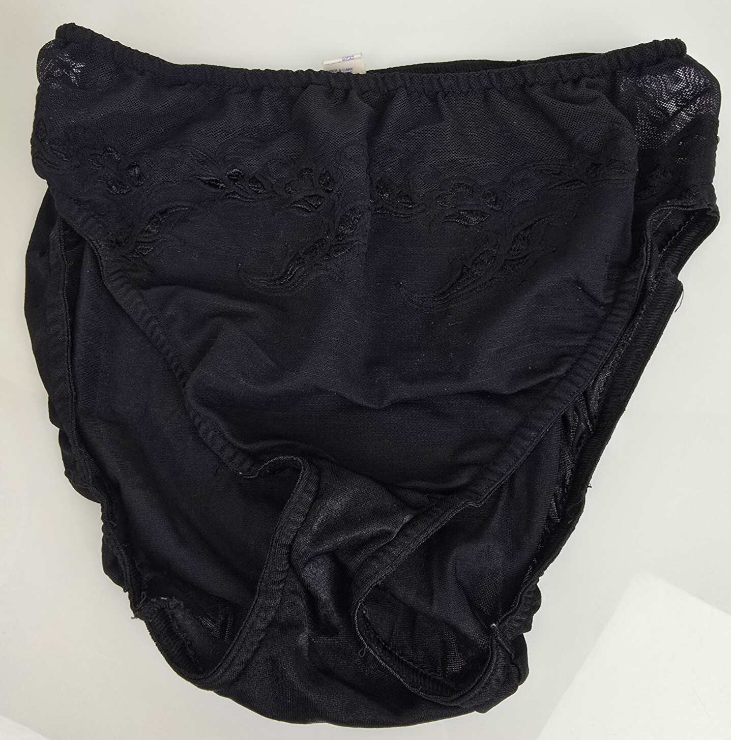 Vintage Warners Warner’s Sheer Magic Satin Lace Mesh Panties Hi Cut Brief L 7