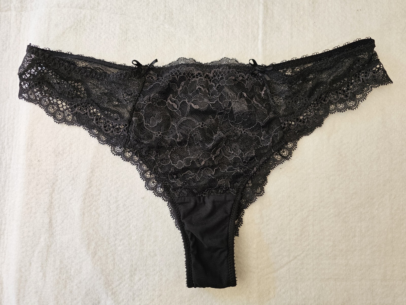 Vintage Chantelle Panties Womens Black Panty Size Large