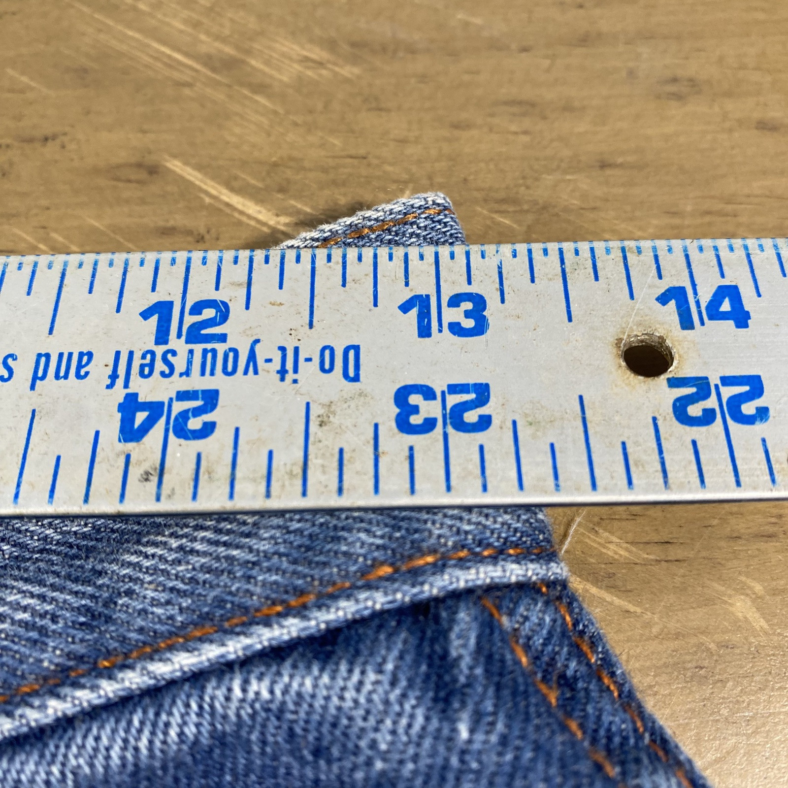 Vintage 70s Tour De France Blue Jeans Tag 11/12 (27×33) Zip Straight USA Denim
