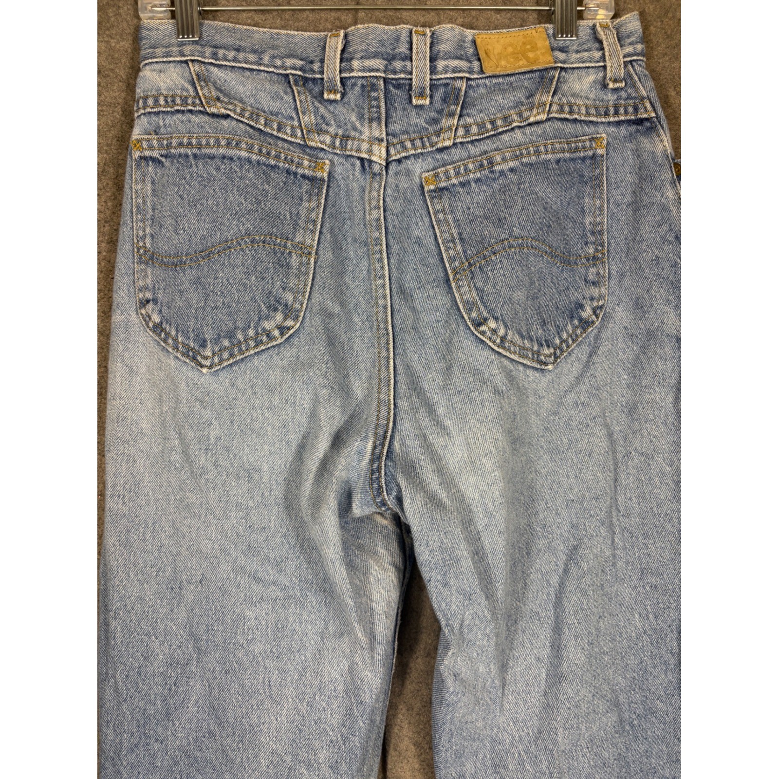 Vintage Lee High Waisted Mom Jeans Light Wash Tapered Leg Denim Made in USA 12 L